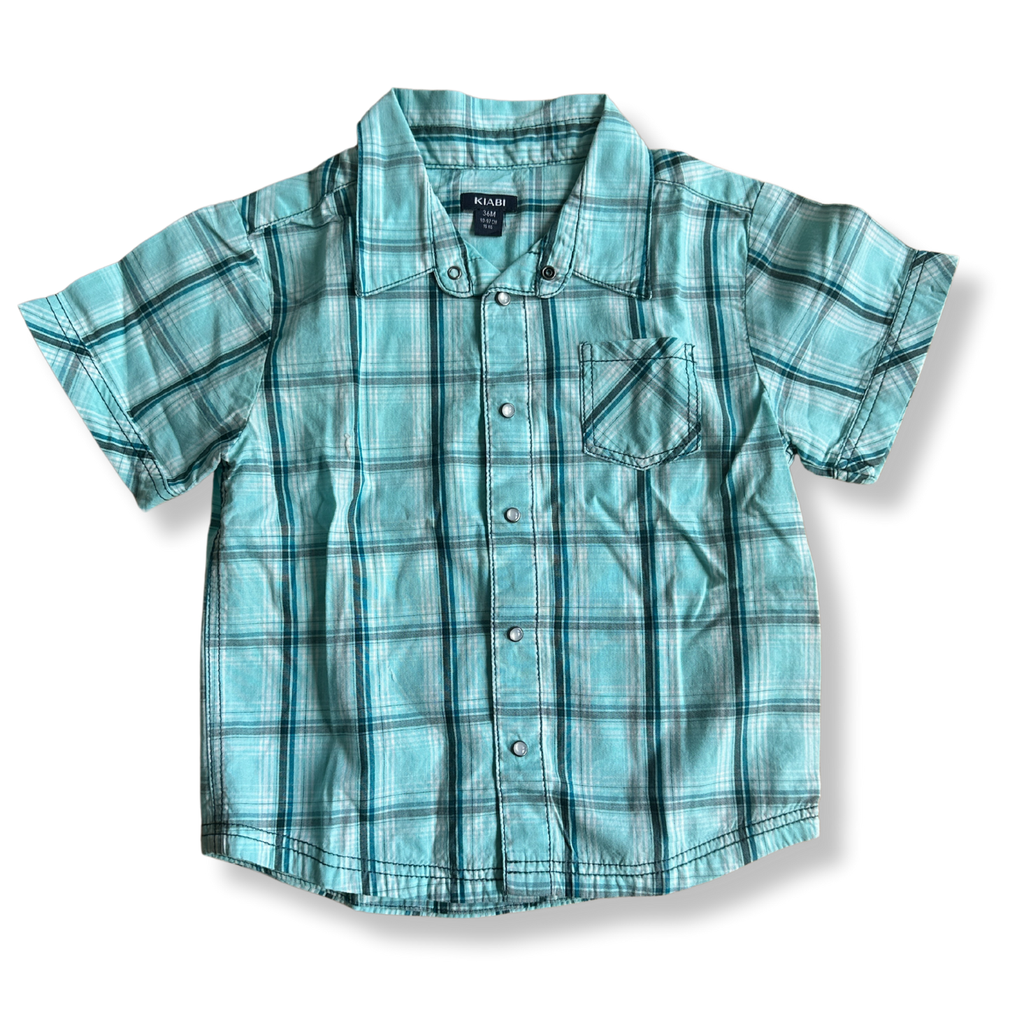 T.92 - Chemise Manches Courtes Turquoise