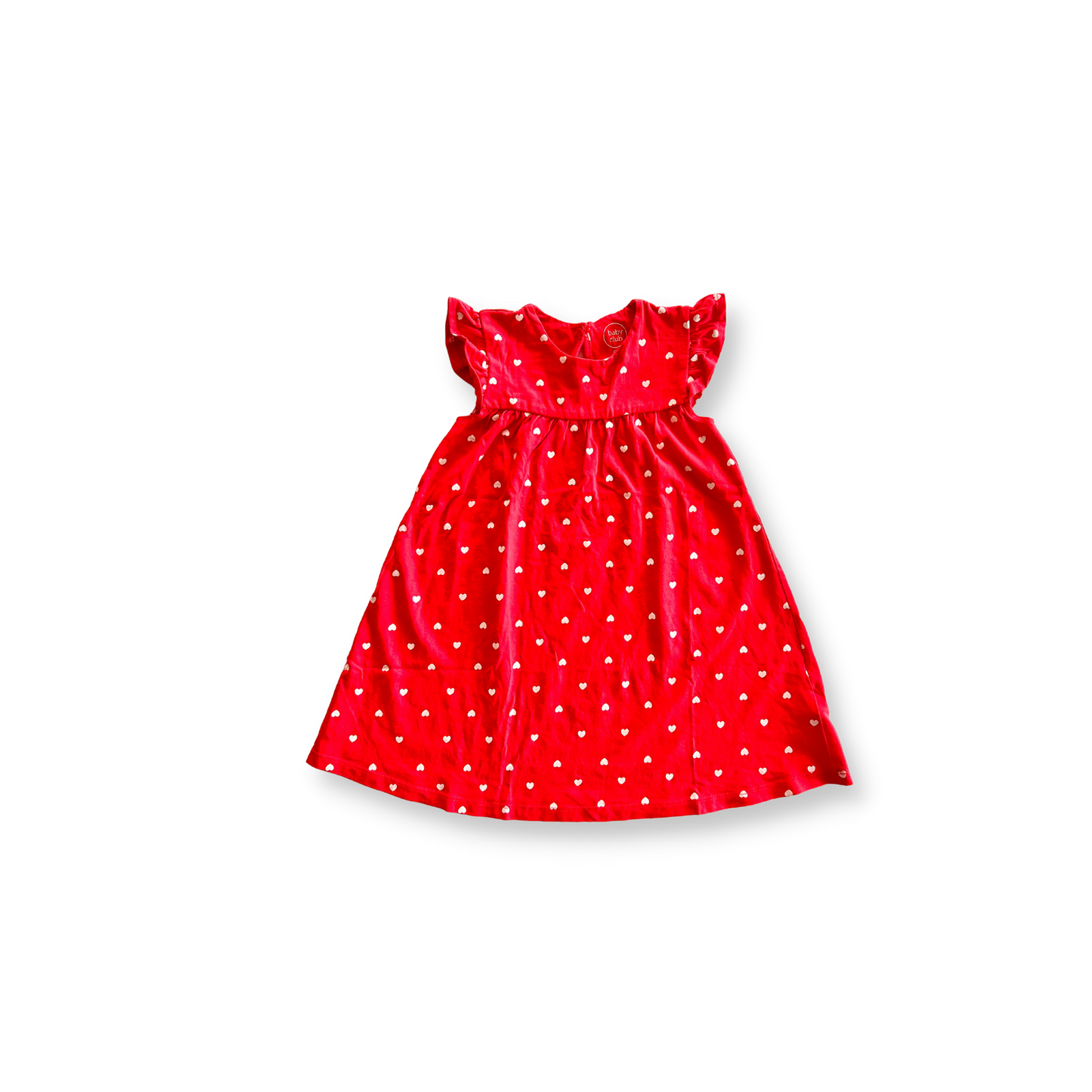 T.92 - Robe rose à coeurs blancs