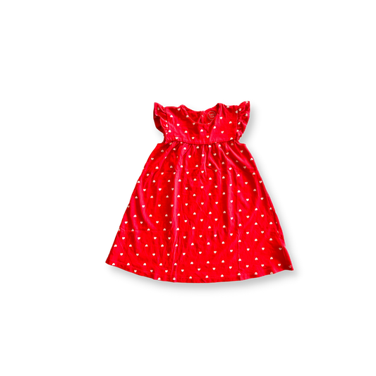 T.92 - Robe rose à coeurs blancs