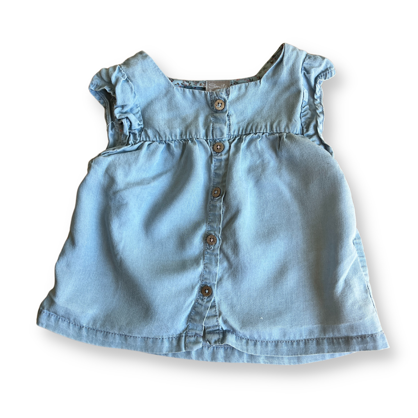 T.68 - Blouse manches courtes bleu jeans