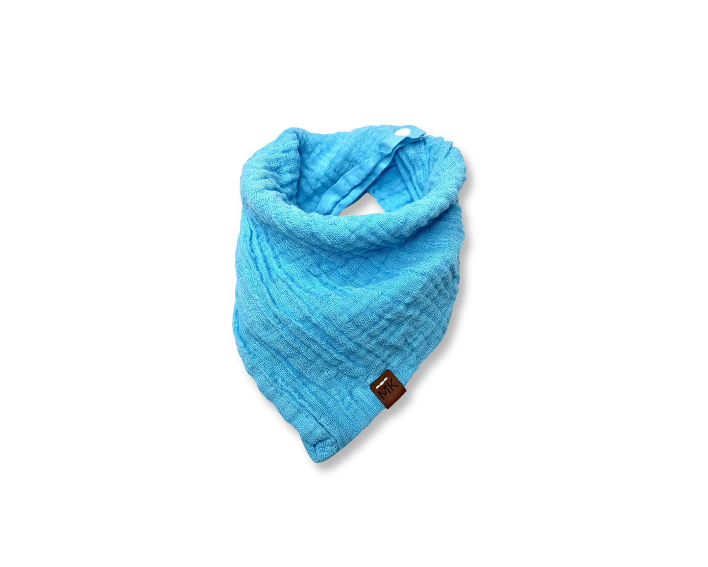 Snood évolutif enfant en mousseline turquoise